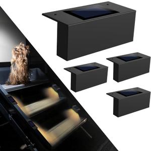 Magnetic Solar RV Step Lights– IP65 Waterproof, No-Wire LED Stair Light Strip for Camper & Trailer, Auto On at Dusk, Easy Install with Magnet & Adhesive, No Drilling (4 Pack)