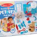 Melissa & Doug Examine and Treat Pet Vet Play Set, 24-Piece Animal Doctor Playset with Dog & Cat Plushies, Pet Doctor Kit & Accessories, Preschool Toys for Girls & Boys Ages 3+