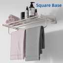 RUACQ Double Towel Racks for Bathroom 24 Inch, Square Base Towel Rack with Towel Bar, SUS304 Stainless Steel 2-Tier Towel Shelf for Hotel and Home, Wall Mounted (Brushed Nickel)