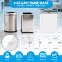 180 Counts Drawstring Small Trash Bags 2-4 Gallon, 4 Gallon Mini Trash Bag Extra Strong, Small Garbage Bags Unscented, Stretchy, Quick Cinch for Bathroom Bedroom Office,White