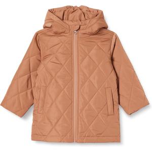 Amazon Essentials Unisex Kids and Toddlers' Long Quilted Jacket (3T, Light Brown)