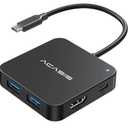 ACASIS USB C Hub 10Gbps, 6-in-1 Multiport Adapter with 4K 60Hz HDMI, 100W Power Delivery, USB A3.2 Data Port, USB C to HDMI Adapter for MacBook, Dell, Lenovo, Surface, iPad PRO, XPS(Black)