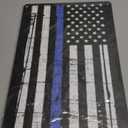 KAIMKEART Blue Lives Matter Flag Metal Tin Sign Wall Decor Man Cave Bar Police Officer Thin Blue Line Gift