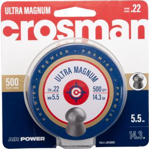 CrosmanCrosman Domed Premier Pellets, 0.22-Calibre, 500 Count (Grey)