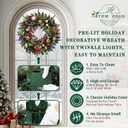 Lighted Christmas Wreath 28'' Artificial with 30 LED Multi-Color