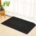 2.5 Inch Low Pile Transitional Non Slip Rectangular Rubber Angled Entry Mat for Wheelchairs Shock Absorption Indoor Outdoor Use, Black