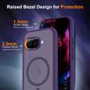 Compatible with Google Pixel 9A Case with Magnetic [Compatible with Mag-Safe][Military Grade Drop Protection] Slim Translucent Matte Phone Case with Anti-Fingerprint Tech, Purple