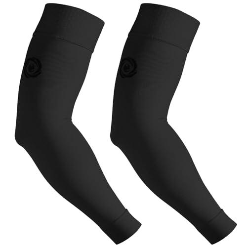 NURCOM® Medical Compression Arm Sleeve for Men Women, 2 Pack, No Silicone, Soft-in 20-30mmHg for Lymphedema, Lipedema, Pain Relief, Edema, Swelling, Post Surgery Recovery, Black 2XL