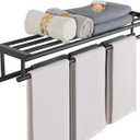 Alise Towel Rack for Bathroom Wall Mount,Double Towel Bars with Shelf,SUS304 Stainless Steel Towel Holder for Bathroom,Matte Black Towel Hanger for Bathroom,32 Inch