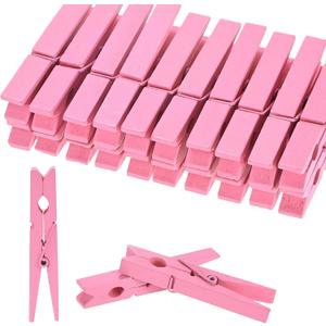 M METERXITY 30-Pack Colored Clothespins Wooden, 2.8 Inch/72mm Colorful Clothes Pins for Hanging Clothing/Crafts/Pictures, Wooden Clothespins [Pink], 2.8" x 0.4"