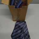 Men's Necktie Collections, Lot 5 PCS Classic Men's Silk Tie Set Necktie & Pocket Square with Gift Box