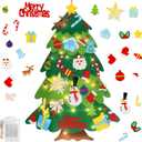 Montessori Felt Christmas Tree for Toddlers DIY Felt Christmas Tree Set with 32 Ornaments for Kids Toddlers Home Wall Hanging Felts Christmas Craft Kits Xmas Decoration Party Supplies