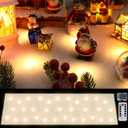 Zhengmy Christmas Pre Lit Snow Blanket with LED Lighted Table Runner Artificial Snow Blanket for Xmas Table Village Decorations(59 x 16 Inch,Warm White)