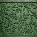 Green Leaves Outdoor Indoor Entrance Door mat, Absorbent Durable Heavy Duty Welcome Front Door Mat,Thick Natural Rubber Back,Easy Clean Entryway Mat 17x30 Inch, Low Profile