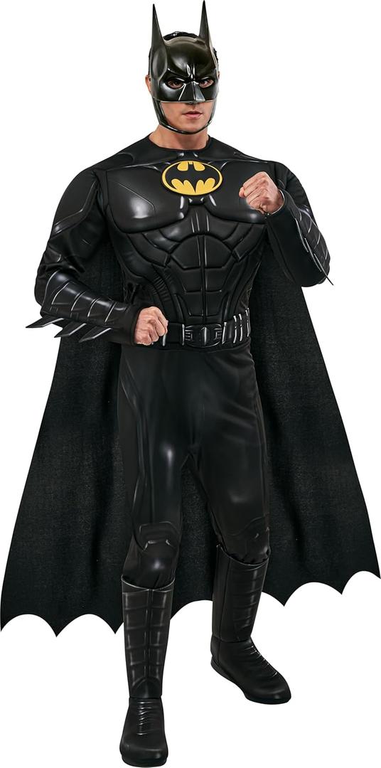 Rubies Men's Dc Comics Flash the Movie Batman (Keaton) Deluxe Costume (Extra Large, Black)