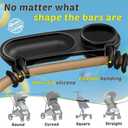 Universal Snack Tray for Stroller, Cup Holder Tray with Flexible Silicone Arm Gripper, Stays in Place Tray Attachment for Toddler & Kids, Snacking On The Go, Stroller Travel Accessories, Universal Fit