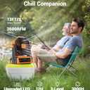 KopBeau Portable Camping Fan with Lights, 20000mAh Rechargeable Battery Operated Fan, Battery Powered Outdoor Beach Tent with 3 Speeds & Hook, Personal USB Table for Camping Accessories Orange, Medium