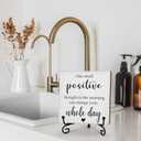 Funny Office Desk Decor, One Small Positive Thought Wooden Sign, Inspirational Gifts for Women Men Friends Coworkers Birthday Christmas, Cute Cool Desk Accessories for Home Office-C12