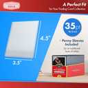 Cardboard Gold - 35pt Top Loaders for Cards with Bonus Soft Sleeves - 100 Count - Premium 3x4 Inch Trading Card Toploaders - Protect Your Baseball and Sports Cards with These Hard Plastic Protectors