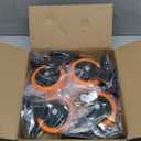 ASRINIEY 4" Caster Wheels, Casters Set of 4 Heavy Duty - Orange Polyurethane Castors, Top Plate Swivel Wheels, 4-Pack Industrial Casters with Brake, Locking Caster for Furniture and Workbench