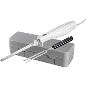 Hamilton Beach Electric Knife Set for Carving Meats, Poultry, Bread, Crafting Foam & More, Reciprocating Serrated Stainless Steel Blades, Ergonomic Design Storage Case + Fork Included, 5 Foot Cord