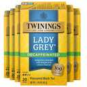 Twinings Decaffeinated Lady Grey Black Tea Individually Wrapped Bags, 20 Count (Pack of 6), Orange Peel & Lemon Peel, Enjoy Hot or Iced, 120 Teabags (EXP 02/12/27)