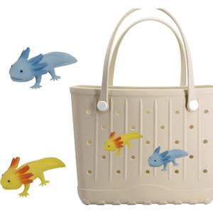 Charms for Bogg Bag, 3D Animals Accessories With Sturdy Clips for Totes, Rubber Bag Cute Accessories, Decoration Charms for Girls Women (2 salamanders)