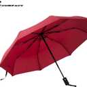 SY COMPACT Travel Umbrella Windproof Automatic Umbrellas Small Compact UV Sun Protection Factory Outlet Umbrella, Red