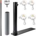 Upgraded Telescopic Flagpole with Anti-Break Tube, Thickened Tire Bracket Tailgate Flagpole - 20ft Carbon Fiber RV Flagpole Kit, Suitable for Tailgate Parties, Camping and Outdoor Activities