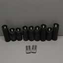 Homemory Black Flameless Candles, Halloween Candles, Battery Operated Candles, LED Pillar Candles with Remote Control and Timers, Set of 9