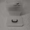 WYT 6-Pack Clear 7 Quart Storage Latch Box/Bins, Plastic Stackable Latching Box with Brown Handle and Lid, Multi-Purpose, 7 Litre