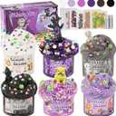 LAWOHO 6 Packs Purple Black Slime Kit - Cloud, Butter & Clear Slime, Slime kit for Girls Ages 8-12, Kids Slime Goodie Bag Stuffers for Birthday Halloween Party Favors Christmas Easter Gifts