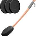 AmazerBath Lotion Applicator for Back, Feet, 4 Replacement Pads with 17" Curved Handle, Back Sunscreen Applicator for Kids, Elderly, Women, Apply Skin Cream Medicine Moisturizer Tanner, Black