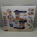 PETERSVILLE Kids Big Size Kitchen Set Toys Set for Girls with Realistic Lights & Sounds, Simulation of Spray, Play Sink with Running Water