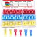 Twidec/100PCS Nylon Spade Connectors Kit 22-10 Gauge Male and Female Wire Spade Terminal Quick Disconnect Fully Insulated Wire Crimp Connector for Automotive Marine