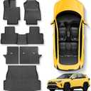 Floor Mats for Toyota RAV4(Include Hybrid) 2025 2024-2019 6Pcs All Weather RAV4 Floor Mats Full Set for Toyota RAV4 Accessories 2025 2024-2019 TPE Back Seat Cover Protector