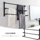 KOKOSIRI Bath Towel Bars Matte Black Bathroom 3-Tiers Ladder Towel Rails Wall Mounted Towels Shelves Rack Stainless Steel, B5002BK-L24
