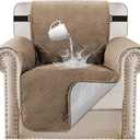Turquoize 100% Waterproof Chair Covers for Living Room Couch Cover for Pets Chair Protector Sofa Cover for Dogs Non-Slip Sofa Protector Furniture Cover for Dogs, Kids, Cats (Chair, Taupe)