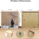 20x20 Oak Wood Poster Frame 2 Pack, Natural Solid Wood Photo Picture Frame for Wall Mounting, Hanging Hardware Included