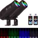 LED Pinspot Light 2 Pack,Stage Spotlight Mini 15W RGBW Disco Ball Spot Lights 4 in 1 Stage Lighting Mirror Ball Light with Remote Control for DJ Disco Party Bar Club Wedding (Spotlight)
