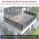 CR Fence & Rail Horizontal Guard Rail Kit, 4'Wx3'H DIY Railing Balusters Set w/Middle Post, Brackets Included, for Deck, Porch, Patio & Balcony, Requires 2 End Posts