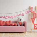 Valentine's Day Wooden Hanging Ornaments Wood Heart Shaped Ornaments Hanging Buffalo Plaid Valentines Day Decor Gnome Truck Heart Decorations Wooden Pink Valentines Decorations for Wedding (36)