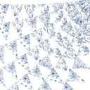 5 Pieces Blue White Vintage Floral Paper Pennant Garland Wedding Garland Triangle Banner for Wedding Bridal Shower Outdoor Decoration