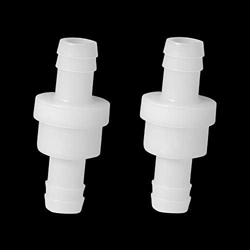 Feelers 1/2" (12MM) One Way Inline Check Valve Non-Return One-Way Air Water Gas Check Valve Ozone Resistance PVDF, Pack of 2 2PCS