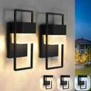 DASTOR 2 Pack Outdoor Wall Lights, 13.2" Modern LED Outdoor Lights for House, 3CCT (3000K/4500K/5000K) Adjustable, Water Ripple Glass, Waterproof Wall Mount Exterior Lighting Fixtures for Porch Patio