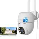 WiFi Security Camera Outdoor Wired, 2.4/5GHz Wi-Fi Camera for Home Security, Auto Tracking, Color Night Vision, Motion Detection, 2-Way Audio, 24/7 Recording, Work with Alexa/Google Home(1 Camera)