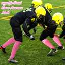 Hercicy 4 Pairs Breast Cancer Awareness Football Leg Sleeves Pink Ribbon Calf Compression Sports Sleeves for Girls Boys (Colorful)