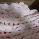 Chunky Knit Blanket Throw 40"×40", Chenille Throw Blankets, Handmade Warm & Cozy Blanket Couch Bed Home Decor, Soft Breathable Fleece Banket, Christmas for Couch Bed Sofa Best Gift (Pink), 40\"x40\"