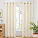BGment Non See Through Linen Curtains for Living Room 84 Inch Length, Light Filtering Window Treatments with Grommet for Bedroom Farmhouse, 2 Panels, Each 52 Inch Wide