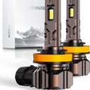 Bulb, 26000LM Super Bright 6500K 800% Brighter Bulbs with Turbo Fan, IP68 Waterproof, Plug-N-Play (H11/H8/H9)